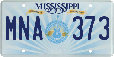 MS license plate MNA373