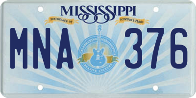 MS license plate MNA376