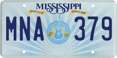 MS license plate MNA379