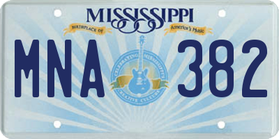 MS license plate MNA382
