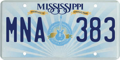 MS license plate MNA383