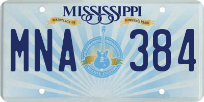 MS license plate MNA384