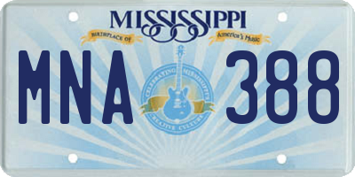 MS license plate MNA388