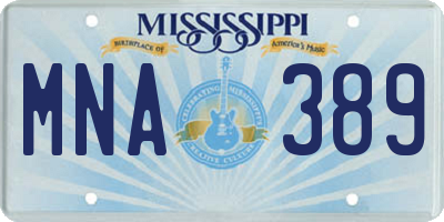 MS license plate MNA389