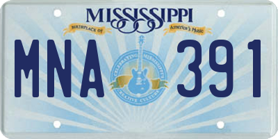 MS license plate MNA391