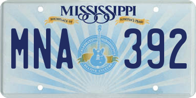 MS license plate MNA392