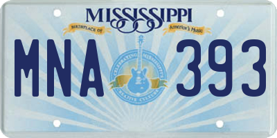 MS license plate MNA393