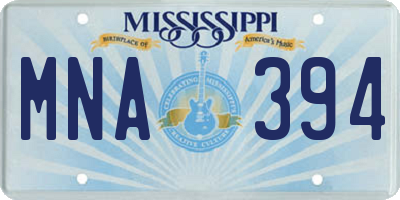 MS license plate MNA394