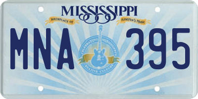 MS license plate MNA395
