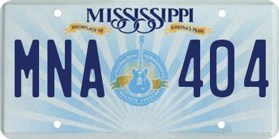 MS license plate MNA404