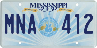MS license plate MNA412