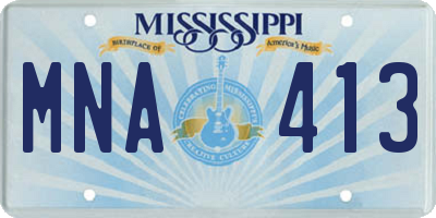 MS license plate MNA413