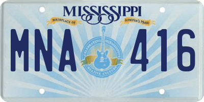 MS license plate MNA416