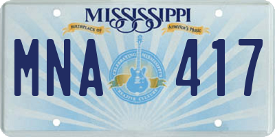 MS license plate MNA417
