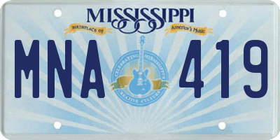 MS license plate MNA419