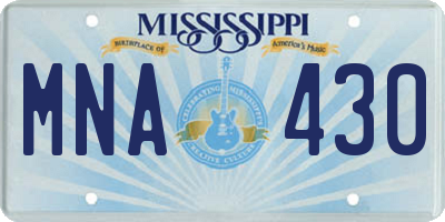 MS license plate MNA430