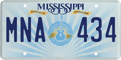MS license plate MNA434