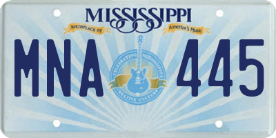 MS license plate MNA445