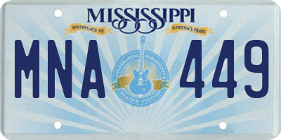 MS license plate MNA449
