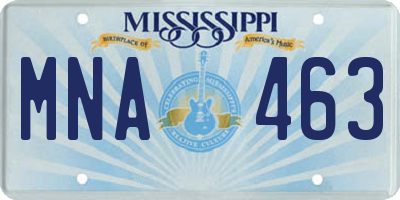 MS license plate MNA463