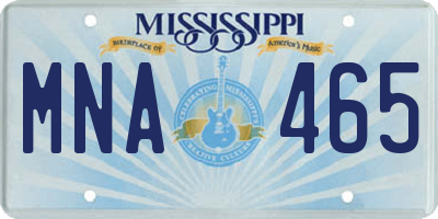 MS license plate MNA465