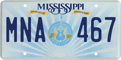 MS license plate MNA467