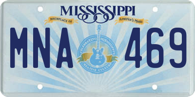 MS license plate MNA469