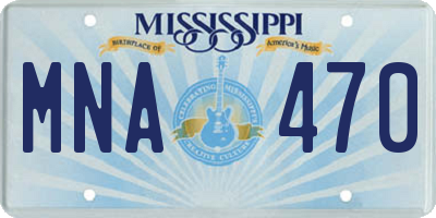 MS license plate MNA470