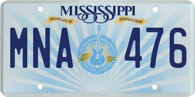 MS license plate MNA476