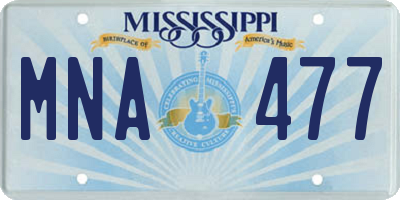 MS license plate MNA477