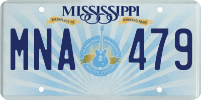 MS license plate MNA479