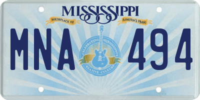MS license plate MNA494
