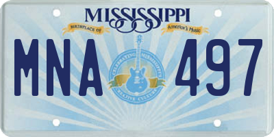 MS license plate MNA497