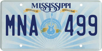 MS license plate MNA499