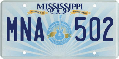 MS license plate MNA502