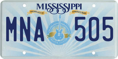 MS license plate MNA505
