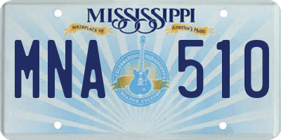 MS license plate MNA510