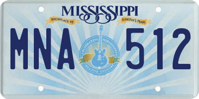 MS license plate MNA512