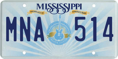 MS license plate MNA514