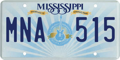 MS license plate MNA515