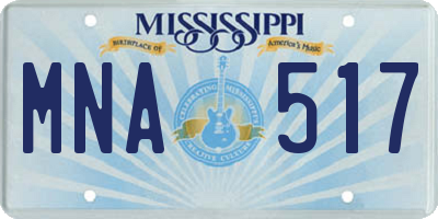MS license plate MNA517