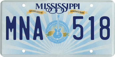 MS license plate MNA518