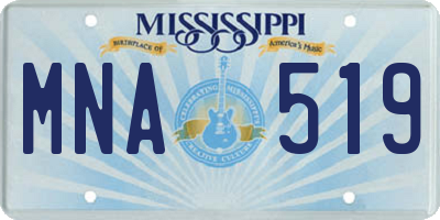 MS license plate MNA519