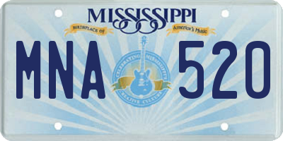 MS license plate MNA520