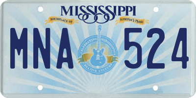MS license plate MNA524