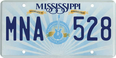 MS license plate MNA528