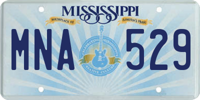 MS license plate MNA529