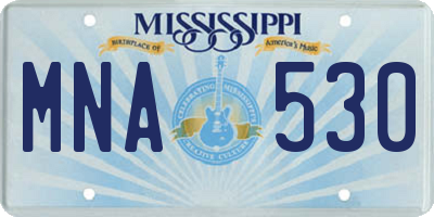 MS license plate MNA530
