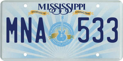 MS license plate MNA533