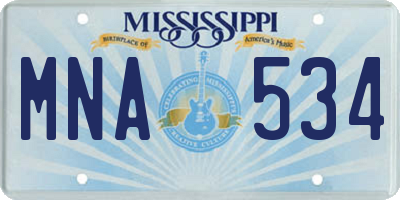 MS license plate MNA534